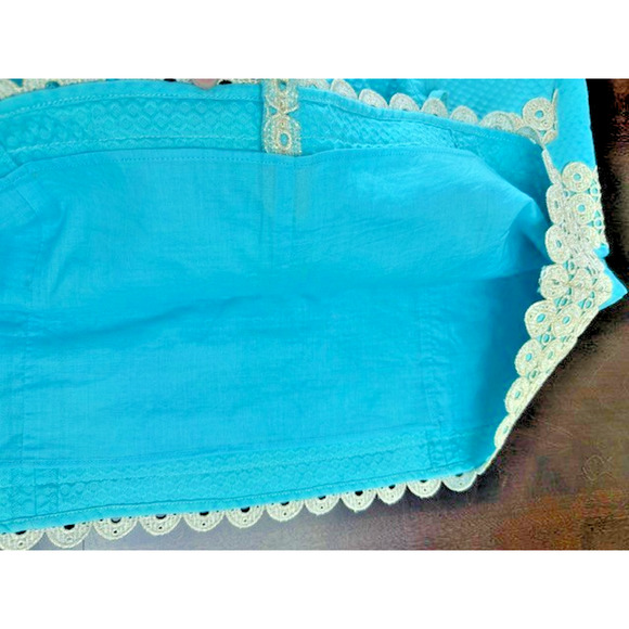 Lilly Pulitzer Annabelle Shift Dress Turquoise Gold Size 10 - Retail $288 - Picture 7 of 9